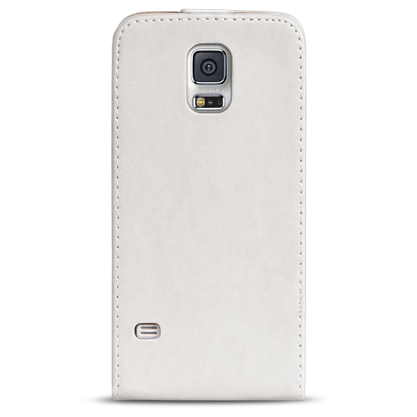 Voltear para arriba caso Samsung Galaxy S5 Mini Slim cubierta a prueba de choques Cuero PU Bolso Shell 