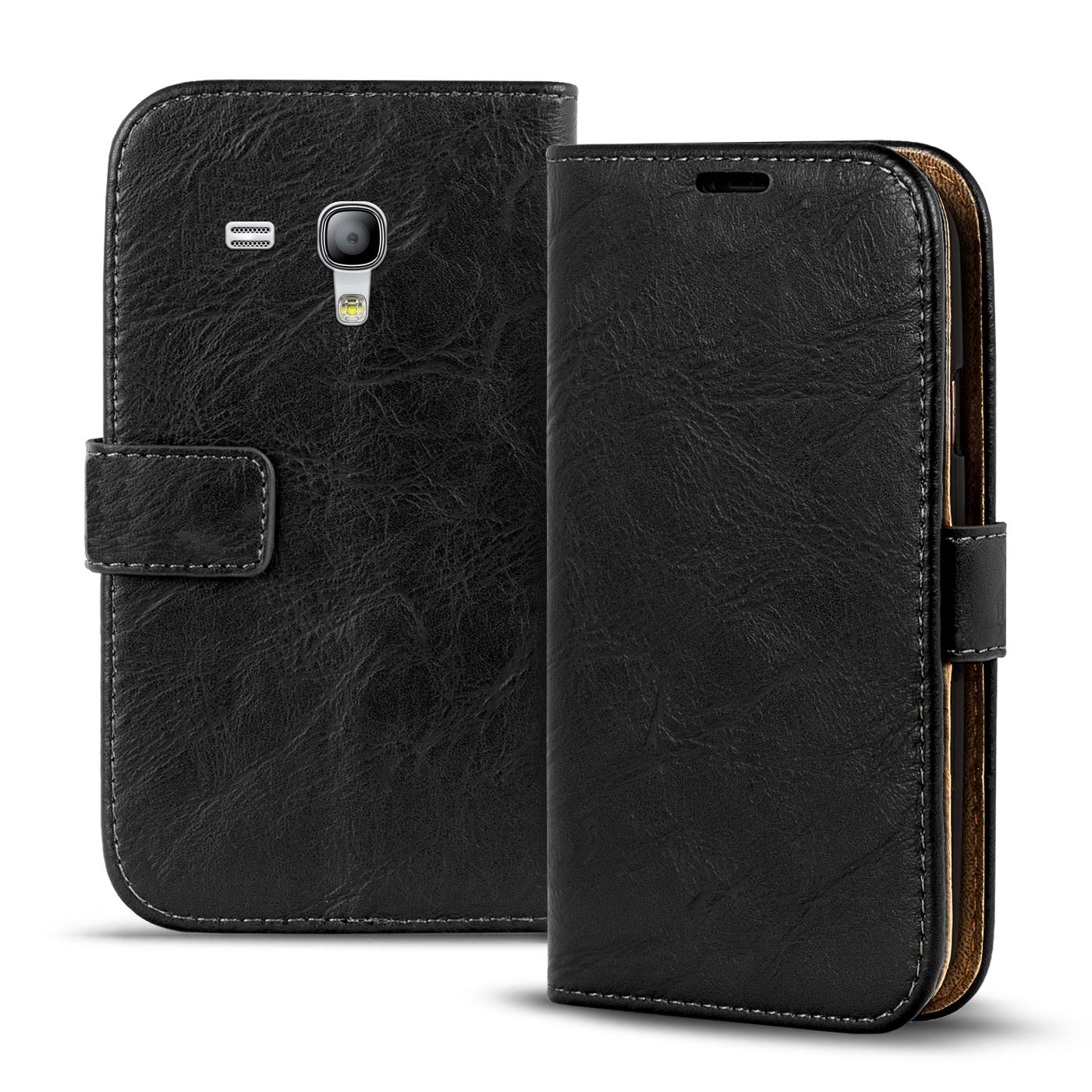 3St.Samsung Galaxy S3 mini Handy Taschen Set mit Schutzfolie Flip Etui Book Case 