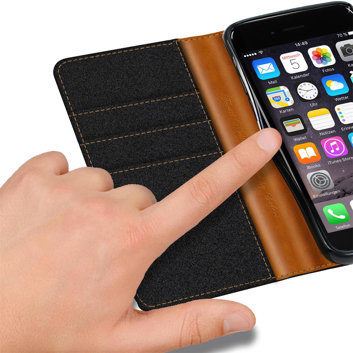 nuevo Terciopelo celular bolso funda protectora cubierta Cover Flip case para Apple iPhone 5 5s