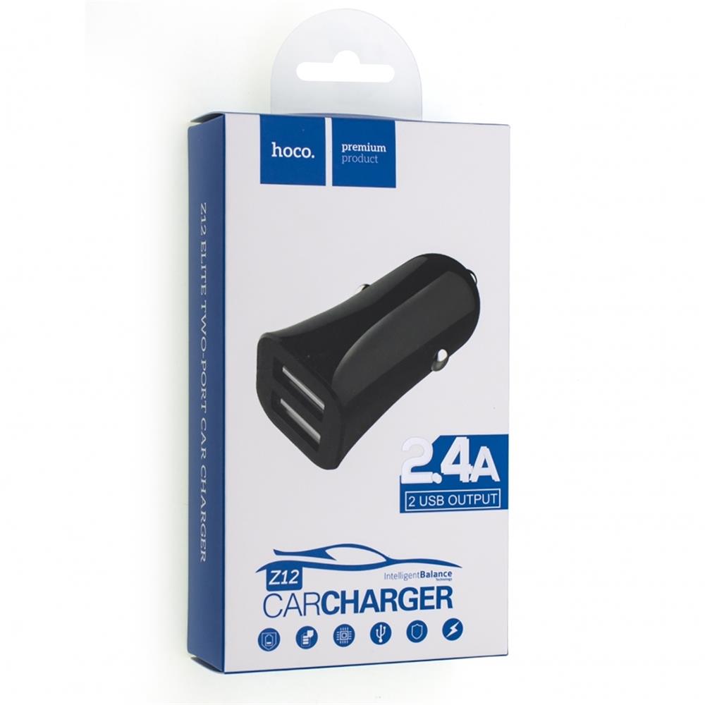 USB Car Charger C / Carcharger mit 2.4A schnellen Aufladen - Schwarz
