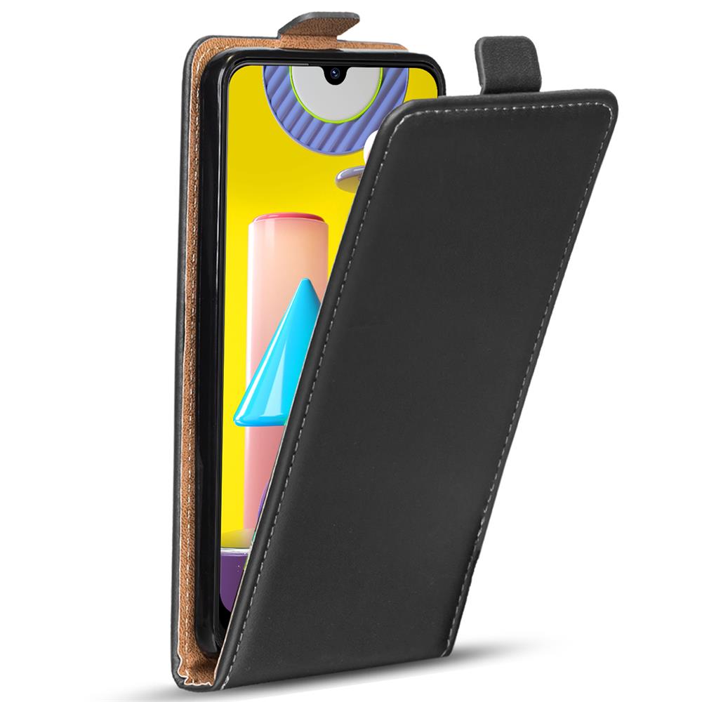 Verco Handyhülle für Samsung M31s Book Case PU Leder Tasche Bookstyle Premium Handy Flip Cover für Samsung Galaxy M31s Hülle Grau integr. Magnet