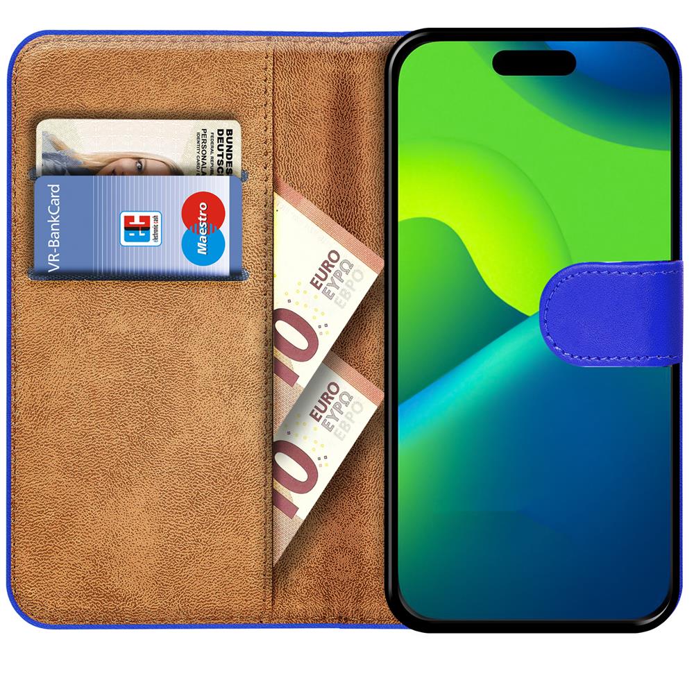 Für Apple iPhone 15 Plus Handy Tasche Wallet Premium Schutz Hülle