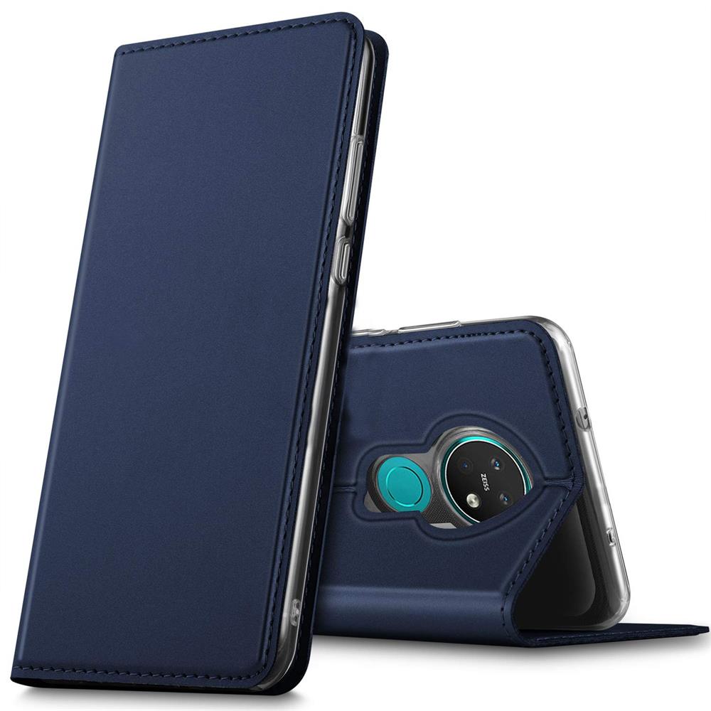 Moozy Hülle Flip Case für Nokia 7.2 Nokia 6.2 Gold Dünne Magnetische Klapphülle Handyhülle mit Kartenfach und Standfunktion