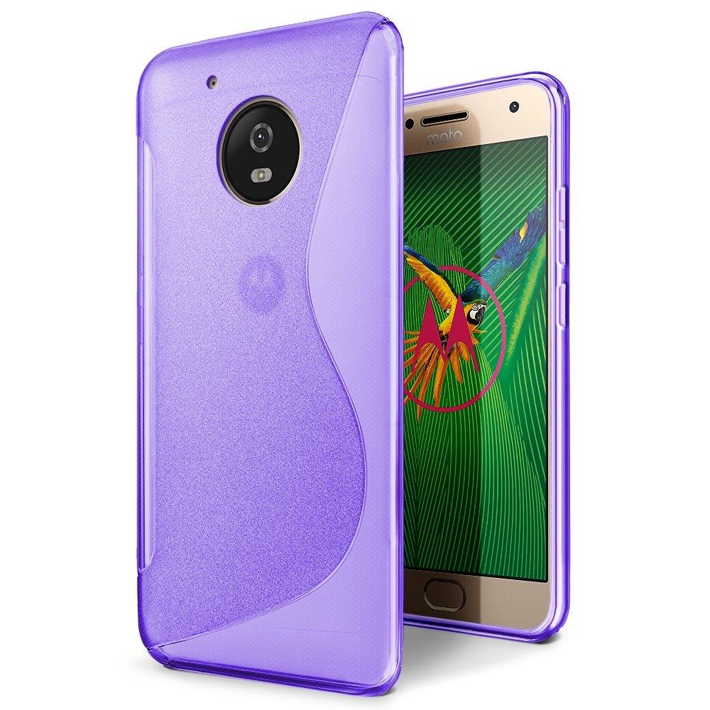 Silikon Hülle für Motorola Moto G5 Case Handy Cover Tasche mit seitlichem  Grip in Lila ...