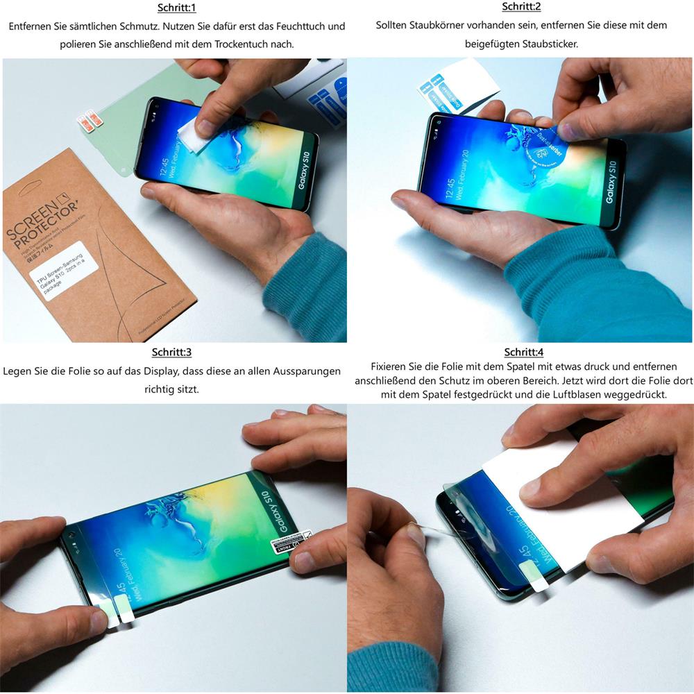 Fullscreen 2x Panzerfolie für Samsung Galaxy Note 10 Folie