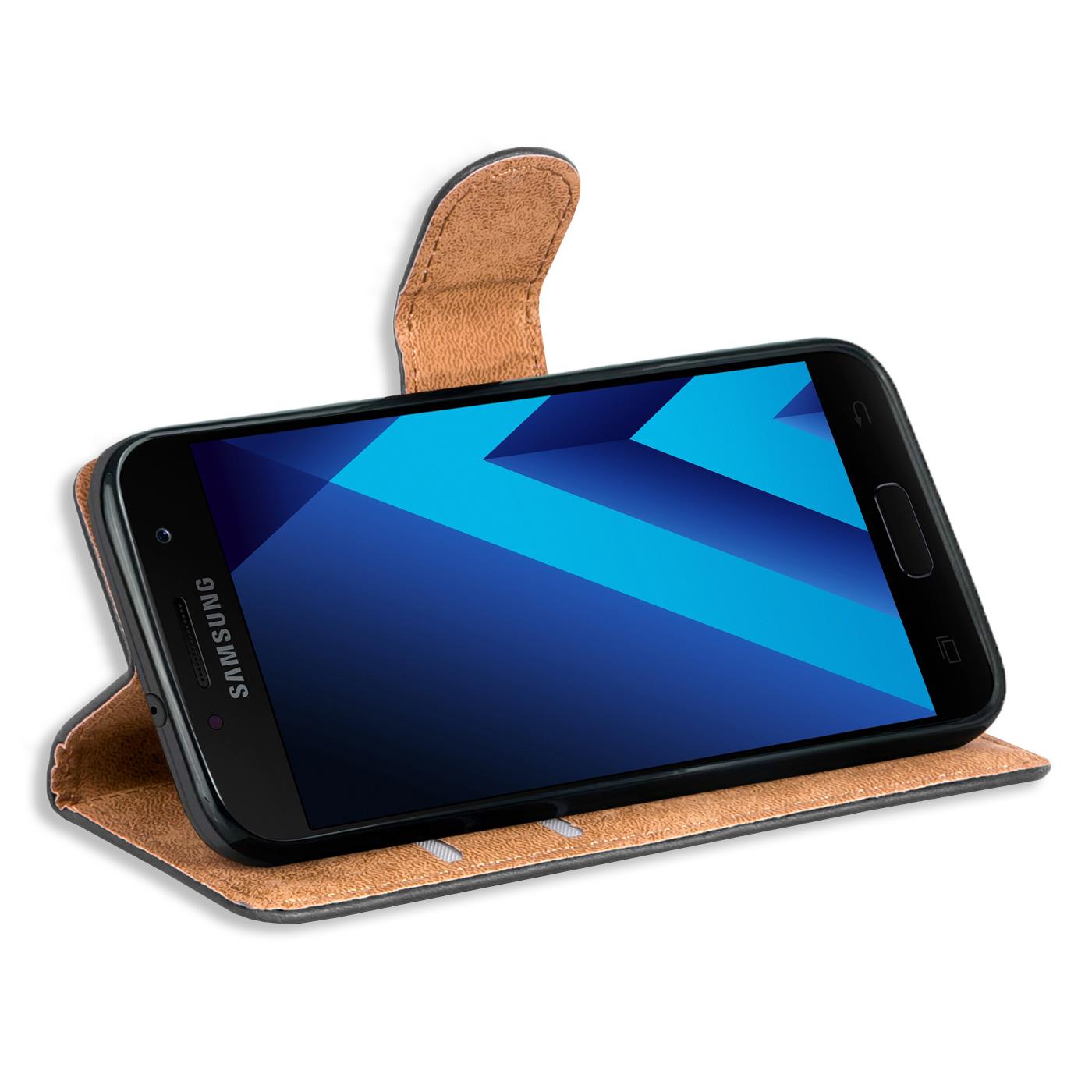 Book Case für Samsung Galaxy A3 2017 Hülle Tasche Flip Cover Handy Schutz Hülle