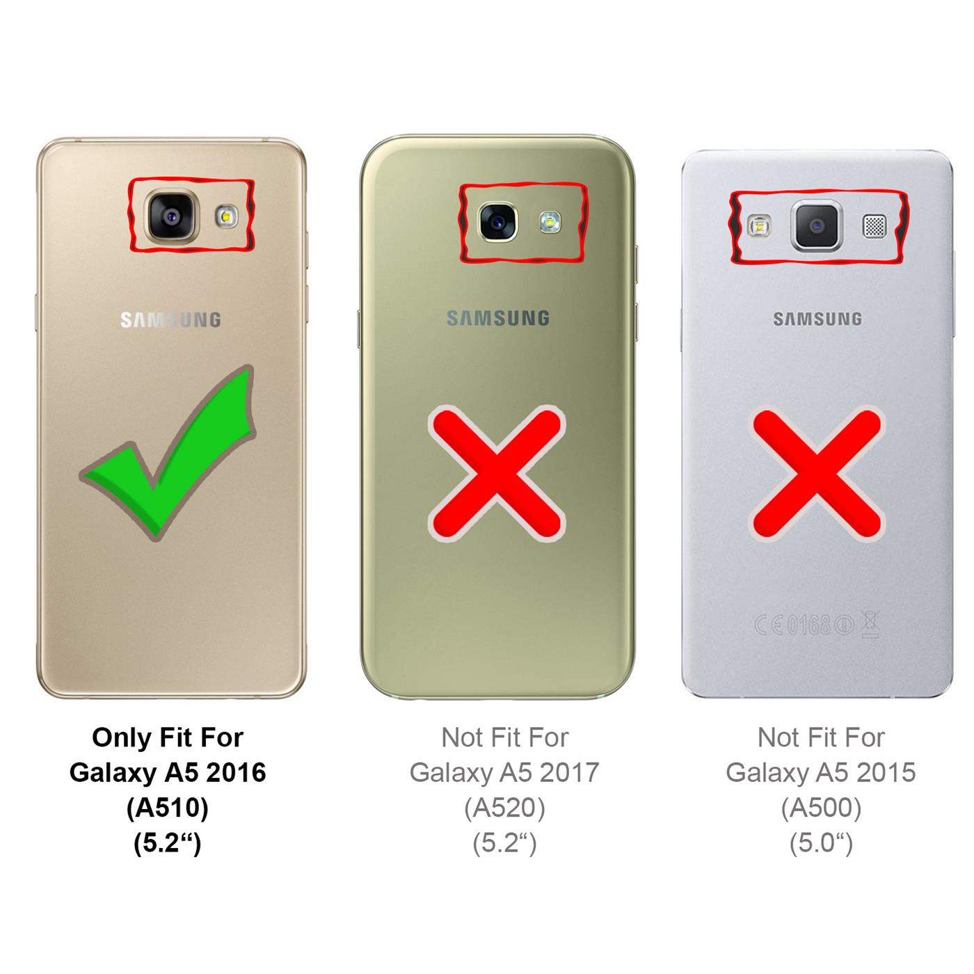 Handy Hülle für Samsung Galaxy A5 2016 (A510) Tasche Geldfach Klapphülle Cover