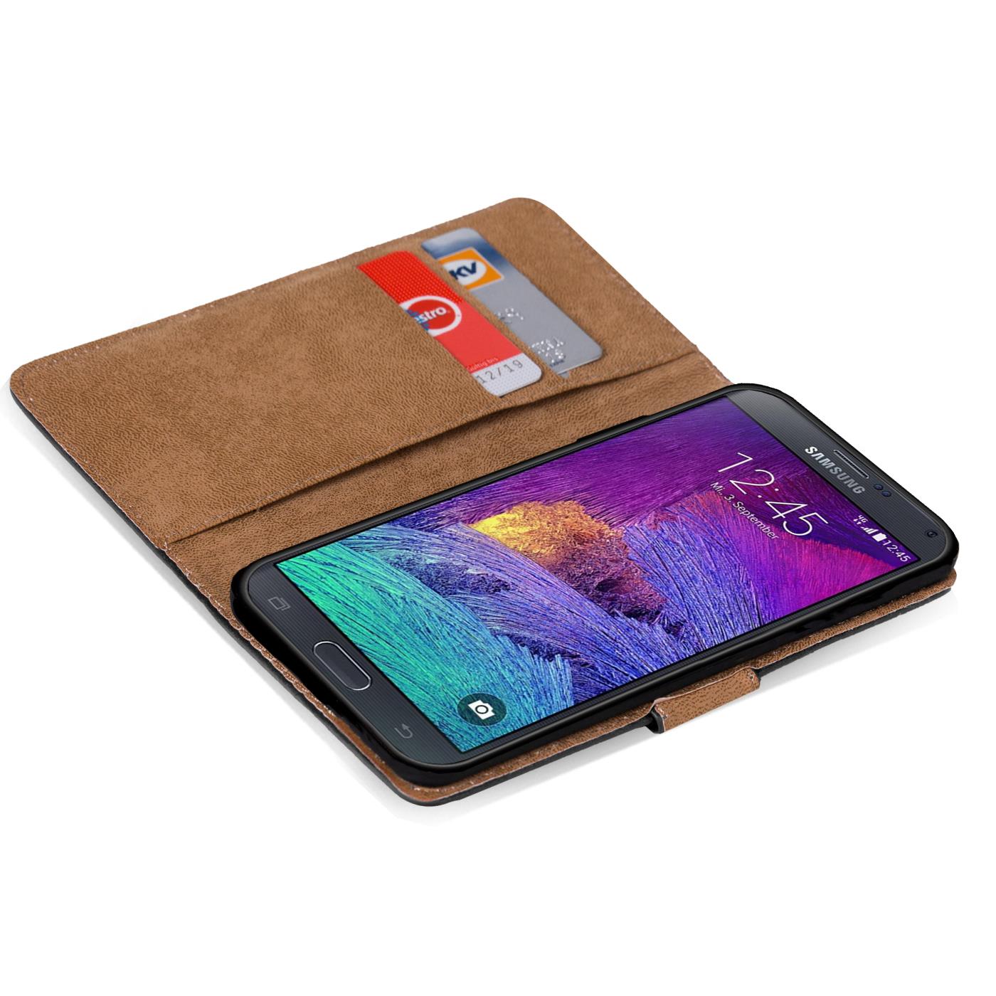 Book Case für Samsung Galaxy Note 4 Hülle Tasche Flip Cover Handy Schutz Hülle