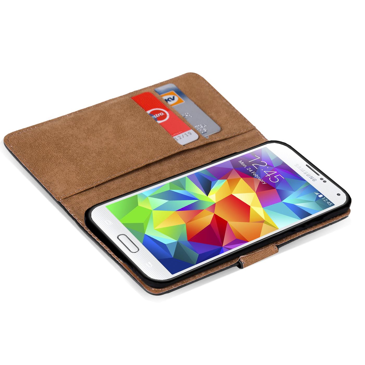 Handy Hülle für Samsung Galaxy S5 S5 Neo Tasche Geldfach Klapphülle Flip Cover