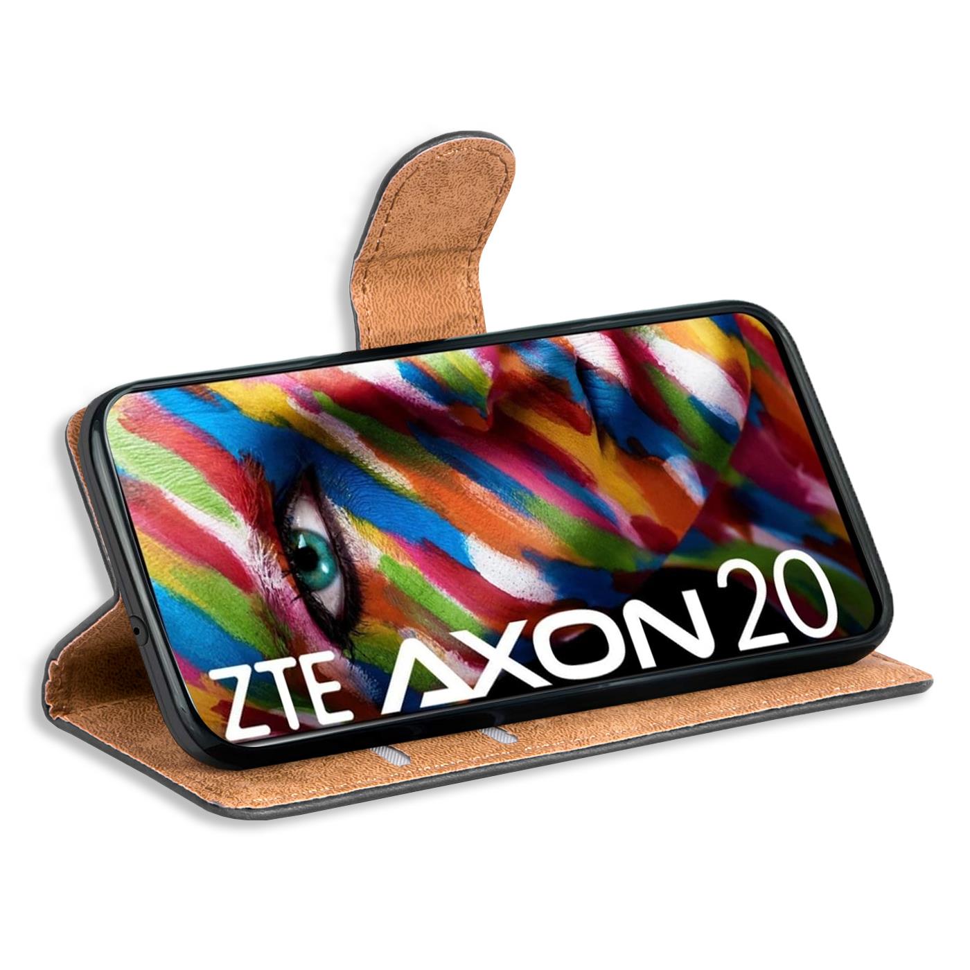 Book Case für ZTE Axon 20 Hülle Flip Cover Handy Tasche Schutz Hülle Etui