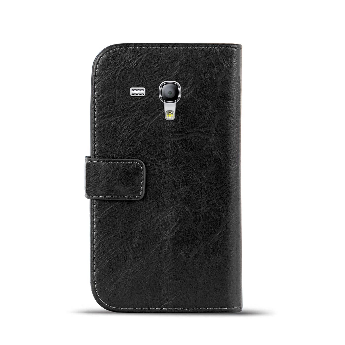 3St.Samsung Galaxy S3 mini Handy Taschen Set mit Schutzfolie Flip Etui Book Case 