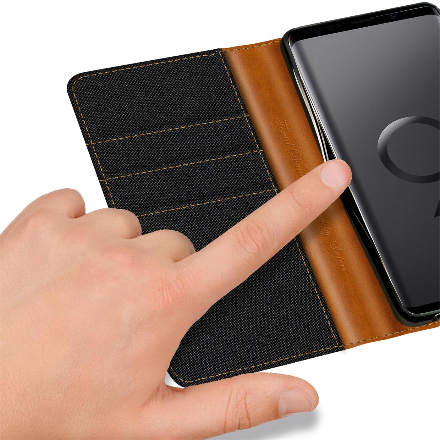 Samsung Galaxy S9 Plus Phone PU Leather Magnetic Flip Case Wallet Denim Cover | eBay