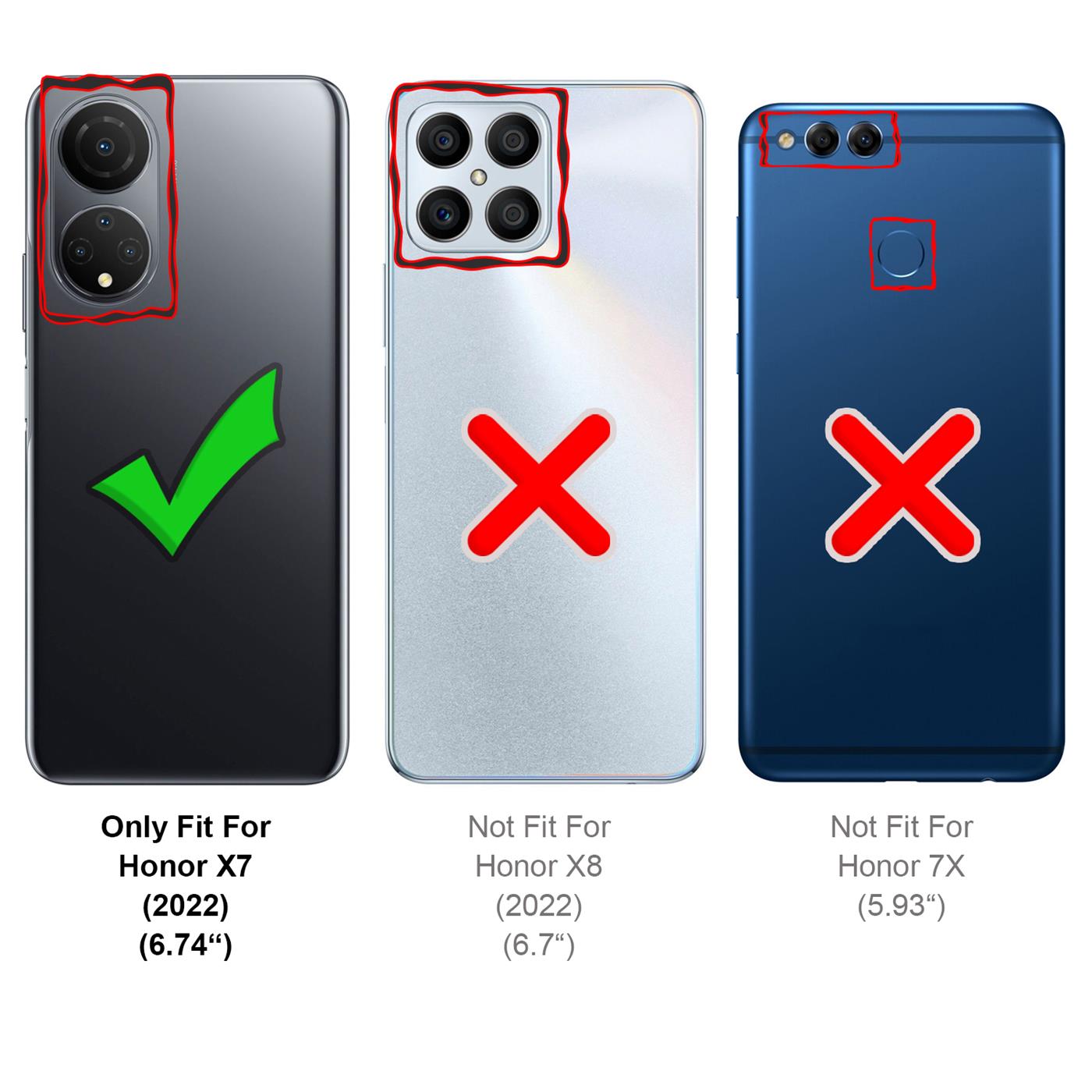 Schutz Hülle für Honor X7 Case Silikon Handy Hülle Slim Cover