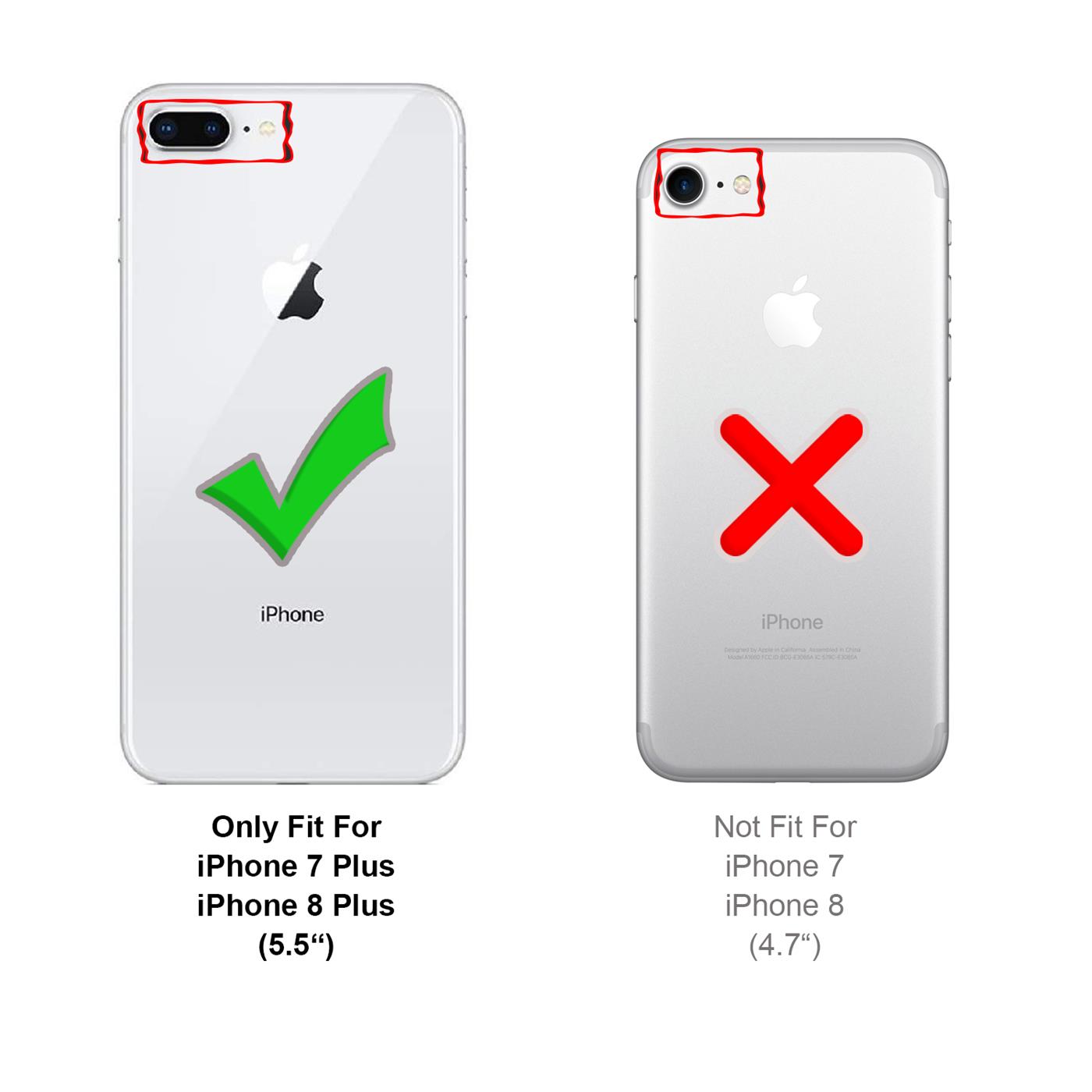 Schutz Hülle Silikon Für Apple iPhone 7 Plus 8 Plus Handy Tasche Case Cover matt