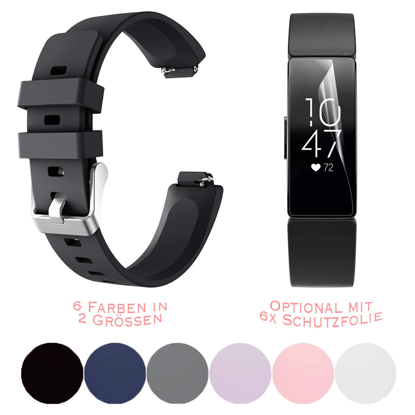 Miniaturansicht 5  - Silikon Sport Armband für Fitbit Ersatzarmband TPU Fitness Uhren Band Größe S L