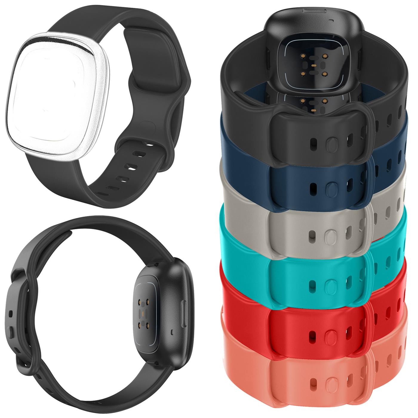 Miniaturansicht 8  - Silikon Sport Armband für Fitbit Ersatzarmband TPU Fitness Uhren Band Größe S L
