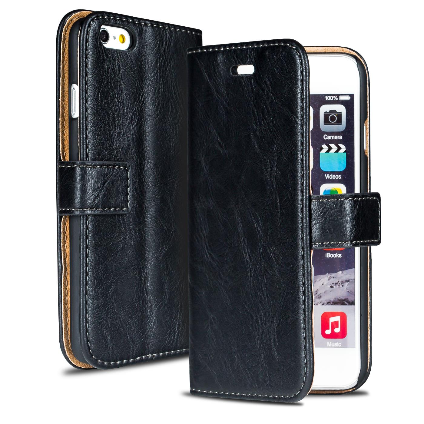 Book Case für Apple iPhone Hülle Handy Tasche Klapphülle Schutz Flip Cover Etui
