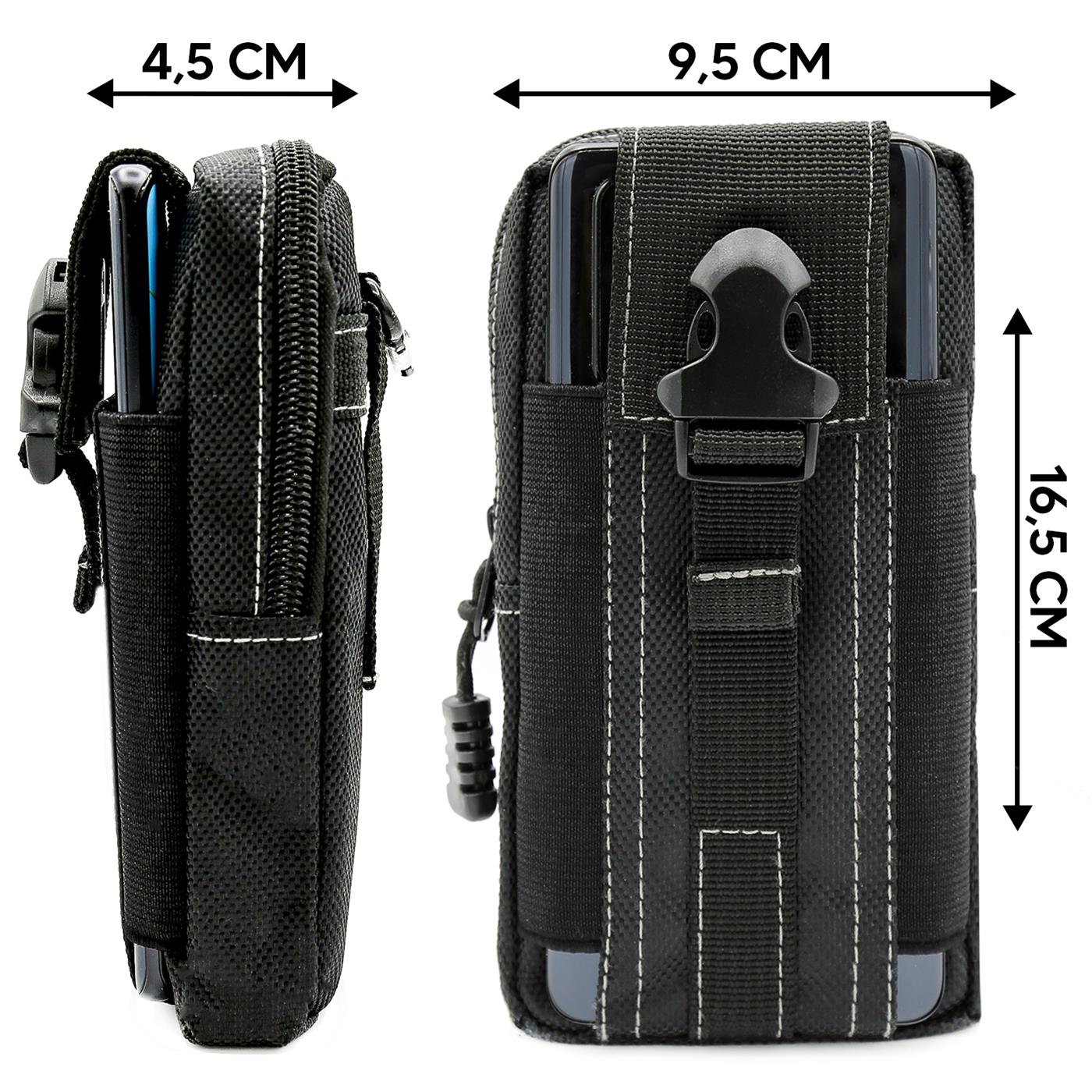 Gürtel Tasche Für Huawei Honor Handy Hülle Schutzhülle Case Clip Etui Nylon Slim