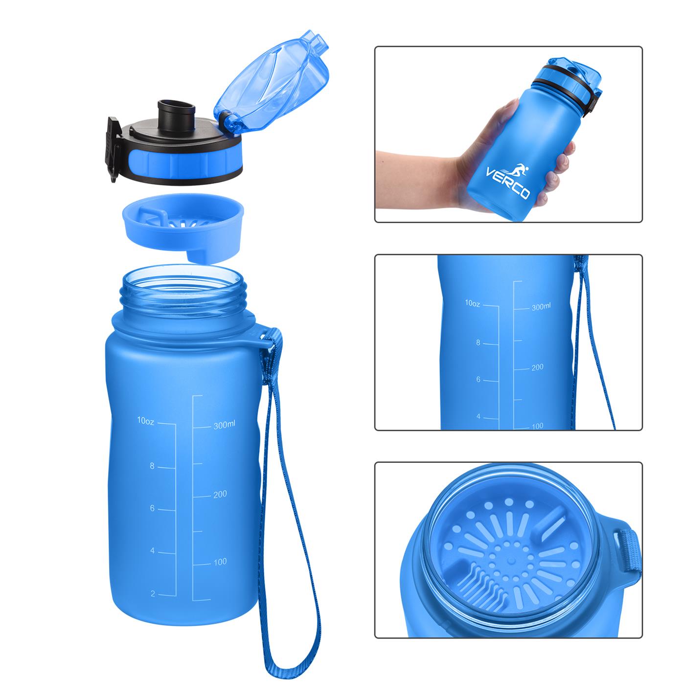 VERCO Premium Trinkflasche Sport Flasche Wasserflasche Sieb BPA Frei Wasser Fit 