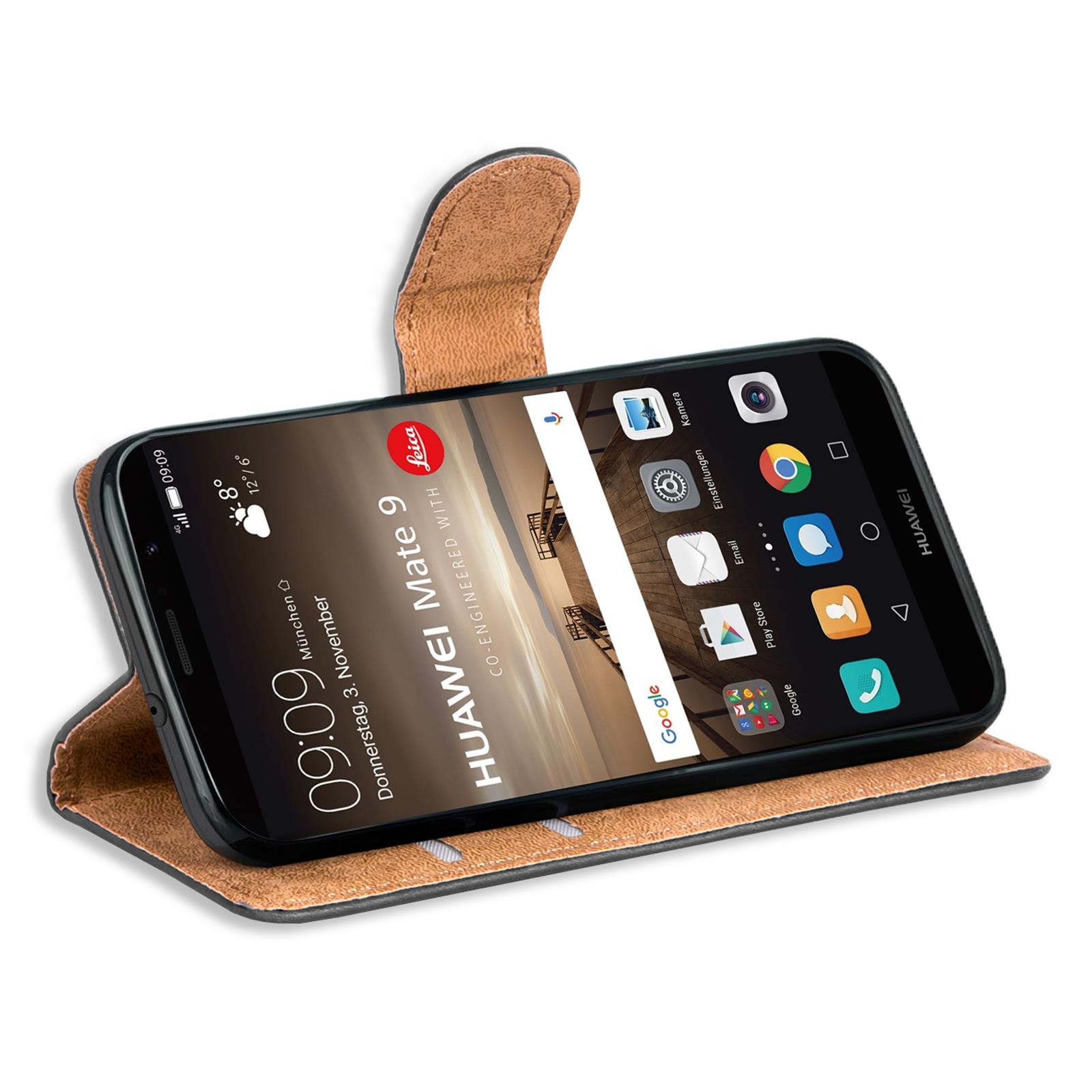 Wallet Case für Huawei Mate 9 Handy Book Cover Flip Tasche Schutzhülle slim