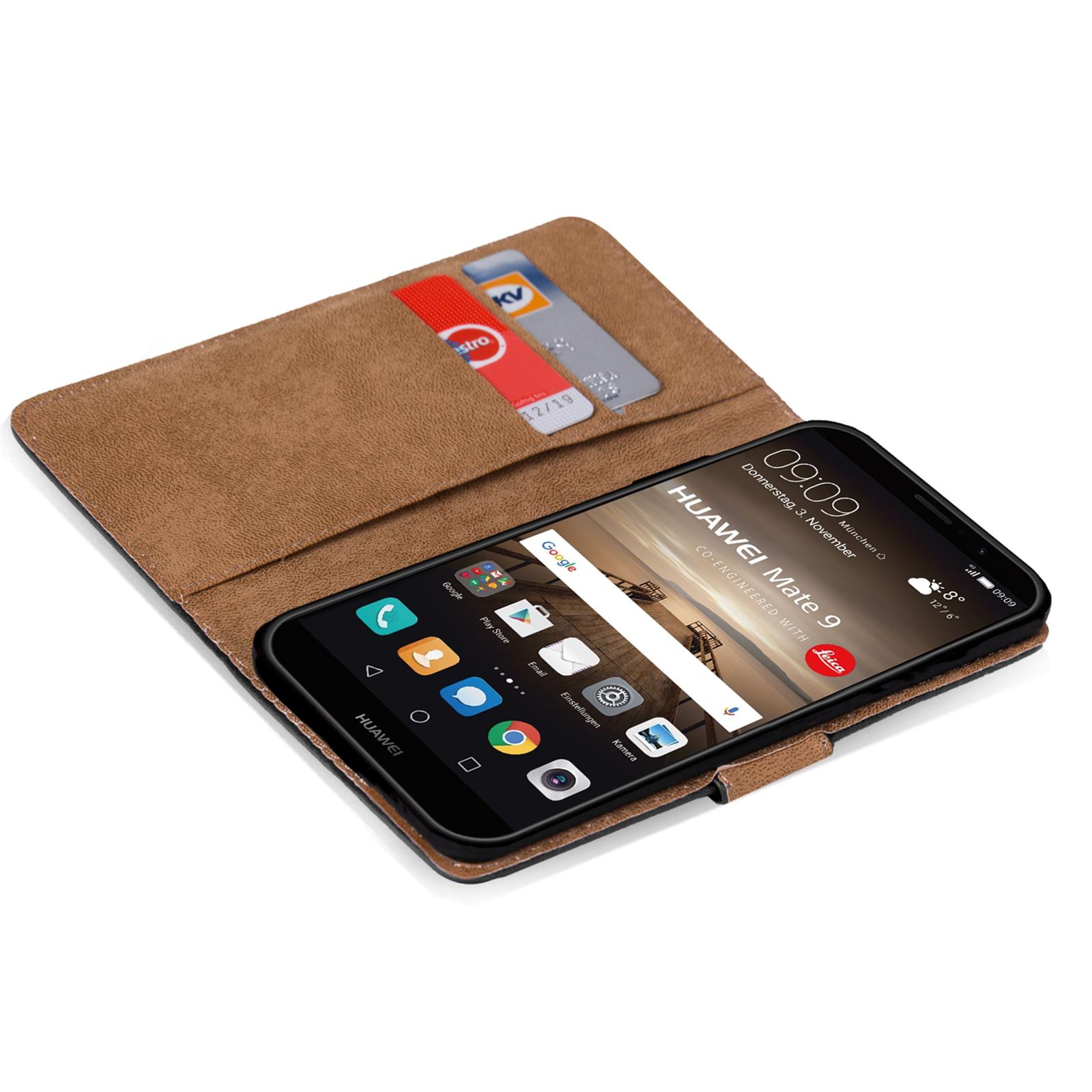 Wallet Case für Huawei Mate 9 Handy Book Cover Flip Tasche Schutzhülle slim