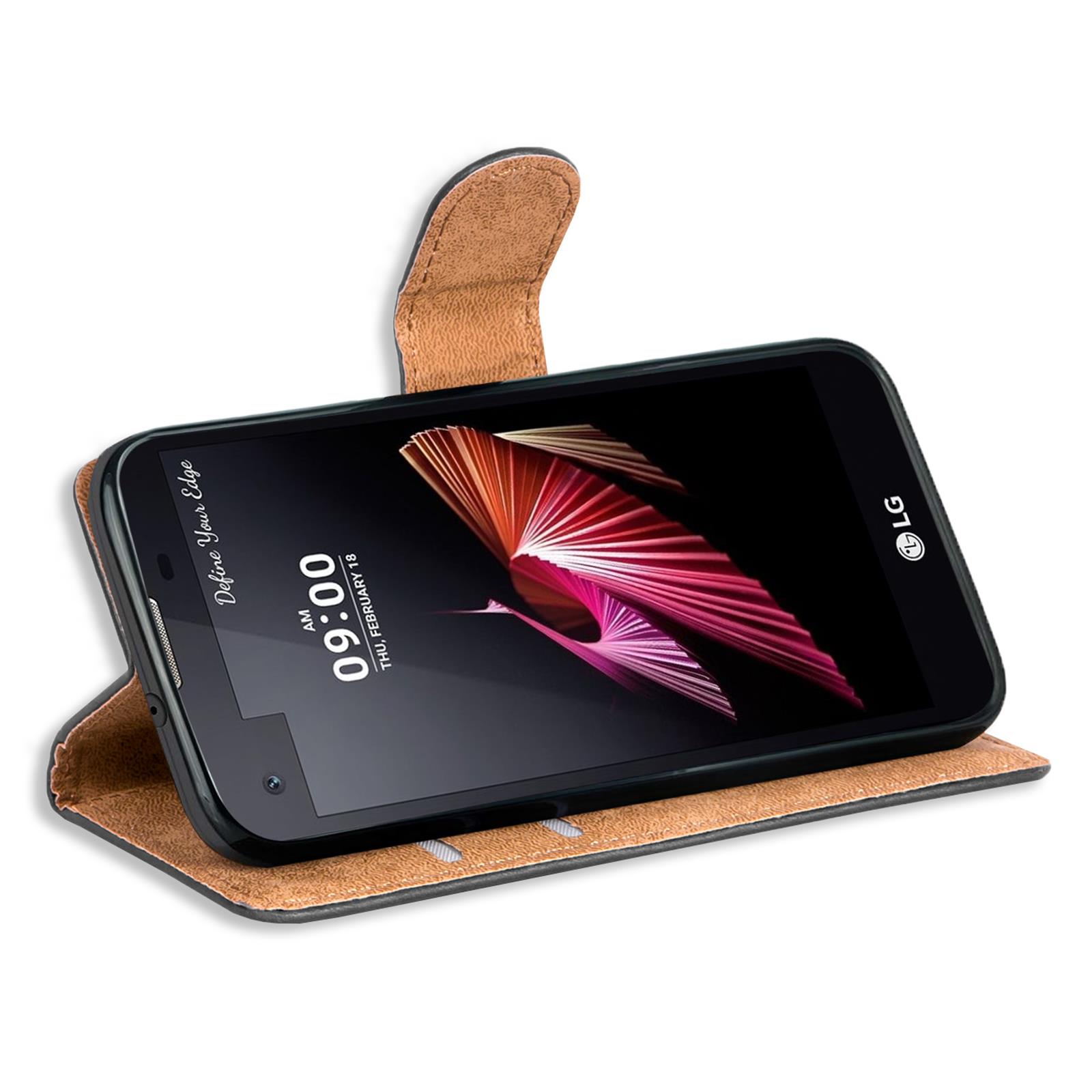 Wallet Case für LG X Screen Handy Book Cover Flip Tasche Schutzhülle slim
