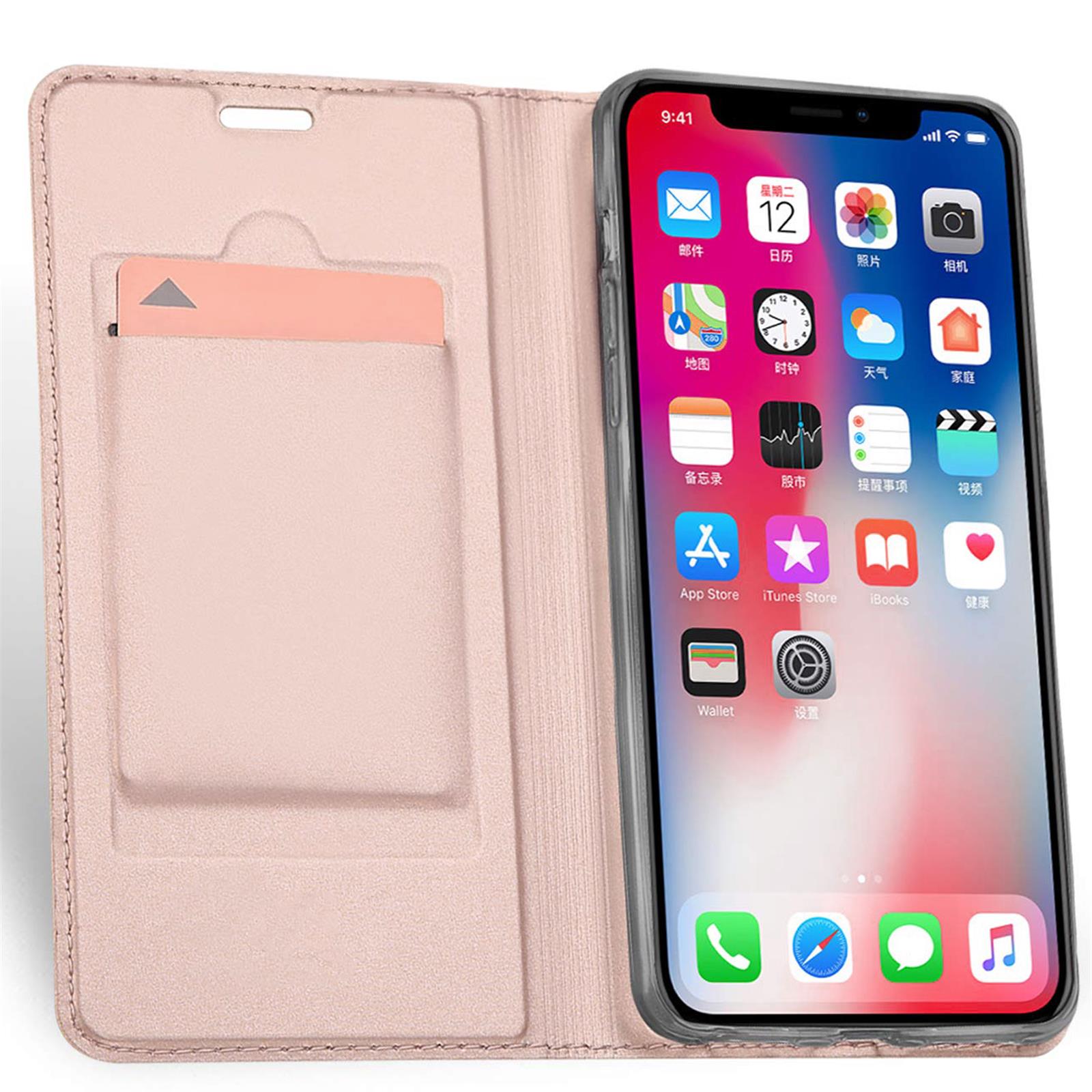 Flip Case Handy Tasche für iPhone X XS Schutz Hülle Klapphülle Slim Etui Cover