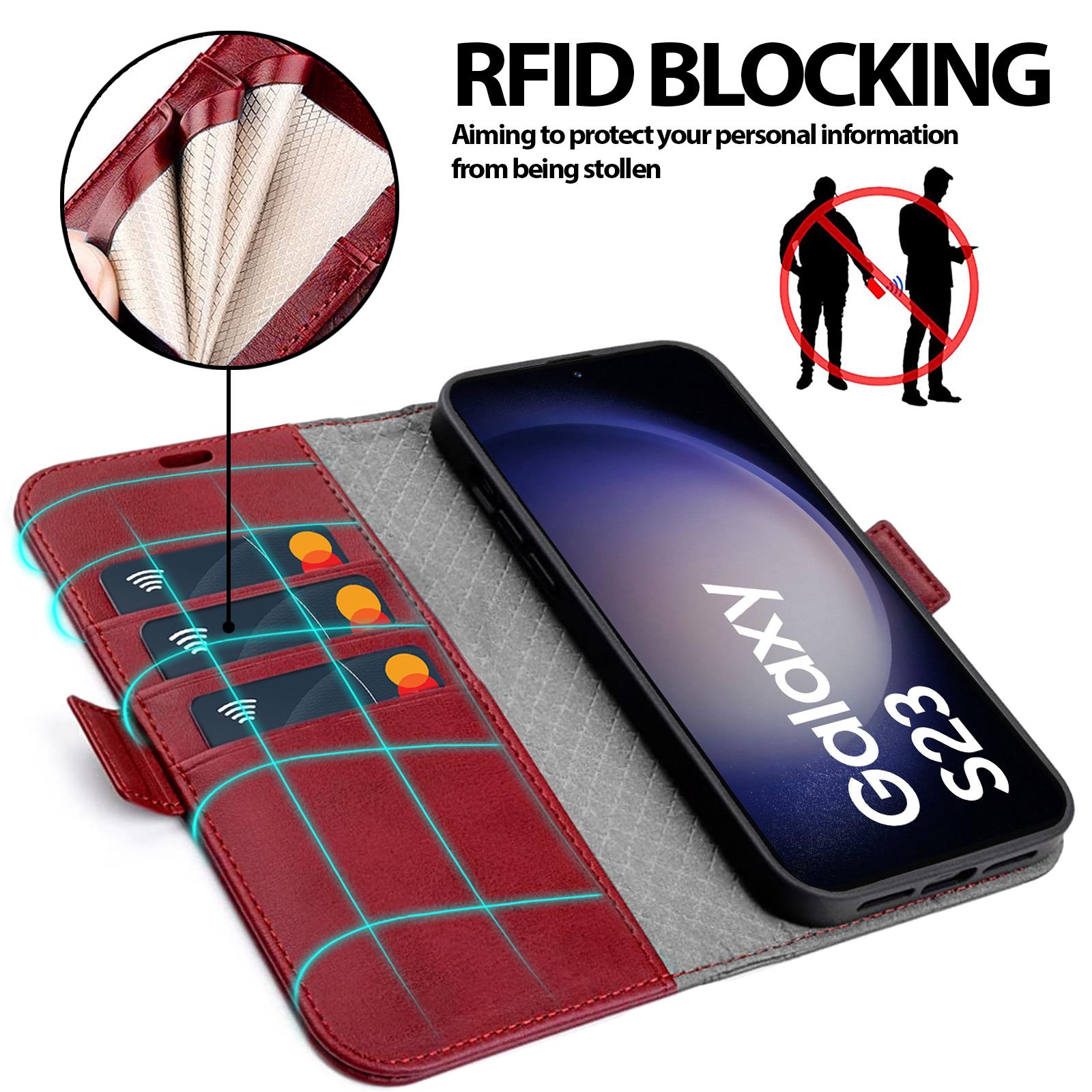 Klapp Tasche für Samsung Galaxy RFID Schutz Hülle Wallet Cover Flip Book Case