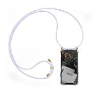 Handykette für iPhone 14 Pro Case zum umhängen Schutzhülle Kordel Handy Hülle, Halsband Weiss-Gold