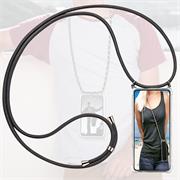 Handykette für iPhone 14 Pro Case zum umhängen Schutzhülle Kordel Handy Hülle, Halsband Grau
