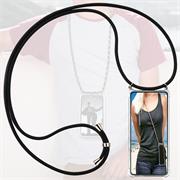 Handykette für iPhone 14 Pro Max Case zum umhängen Schutzhülle Kordel Handy Hülle, Halsband Schwarz