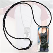 Handykette für iPhone 13 Mini Case zum umhängen Schutzhülle Kordel Handy Hülle, Halsband Schwarz-Weiss