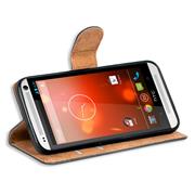 Basic Handyhülle für HTC One M7 Hülle Book Case klappbare Schutzhülle