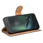 Basic Bookcase Hülle für Motorola Moto G4 Play Case klappbare Schutzhülle