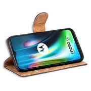 Basic Bookcase Hülle für Motorola Moto G9 Play Case klappbare Schutzhülle