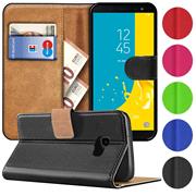 Basic Bookcase Hülle für Samsung Galaxy J4 Plus Case klappbare Schutzhülle
