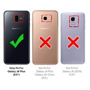 Basic Bookcase Hülle für Samsung Galaxy J6 Plus Case klappbare Schutzhülle