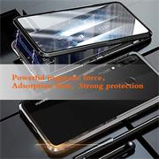 Metall Case für Huawei P30 Lite Hülle | Cover mit eingebautem Magnet Rückseite und Vorderseite aus Glas