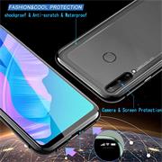 Metall Case für Huawei P40 Lite E Hülle | Cover mit eingebautem Magnet Rückseite und Vorderseite aus Glas