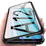 Metall Case für Samsung Galaxy A12 / M12 Hülle | Cover mit eingebautem Magnet Rückseite und Vorderseite aus Glas