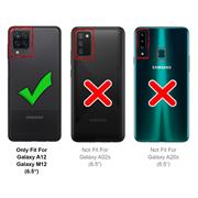 Metall Case für Samsung Galaxy A12 / M12 Hülle | Cover mit eingebautem Magnet Rückseite und Vorderseite aus Glas