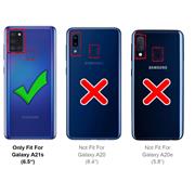 Metall Case für Samsung Galaxy A21s Hülle | Cover mit eingebautem Magnet Rückseite und Vorderseite aus Glas
