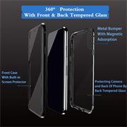 Metall Case für Samsung Galaxy A21s Hülle | Cover mit eingebautem Magnet Rückseite und Vorderseite aus Glas