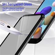 Metall Case für Samsung Galaxy A21s Hülle | Cover mit eingebautem Magnet Rückseite und Vorderseite aus Glas