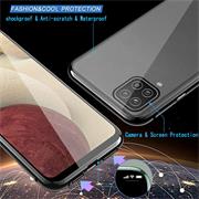 Metall Case für Samsung Galaxy A22 4G / M22 Hülle | Cover mit eingebautem Magnet Rückseite und Vorderseite aus Glas