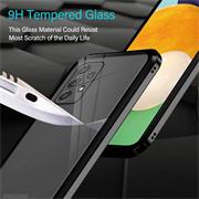 Metall Case für Samsung Galaxy A72 Hülle | Cover mit eingebautem Magnet Rückseite und Vorderseite aus Glas