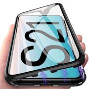 Metall Case für Samsung Galaxy S21 Hülle | Cover mit eingebautem Magnet Rückseite und Vorderseite aus Glas