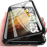 Metall Case für Samsung Galaxy S22 Ultra Hülle | Cover mit eingebautem Magnet Rückseite und Vorderseite aus Glas