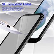 Metall Case für Samsung Galaxy S22 Ultra Hülle | Cover mit eingebautem Magnet Rückseite und Vorderseite aus Glas