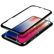 Metall Case für Apple iPhone XR Hülle | Cover mit eingebautem Magnet Backcover aus Glas